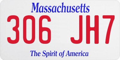 MA license plate 306JH7