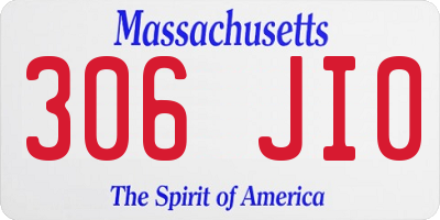 MA license plate 306JI0