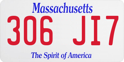 MA license plate 306JI7