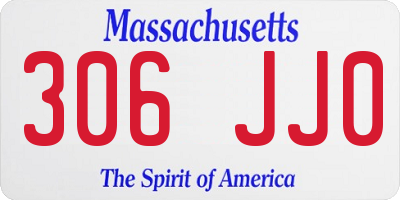 MA license plate 306JJ0