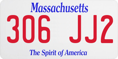 MA license plate 306JJ2