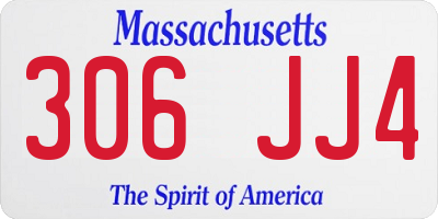 MA license plate 306JJ4