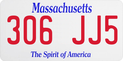MA license plate 306JJ5