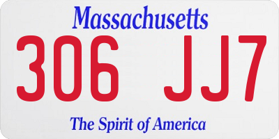 MA license plate 306JJ7