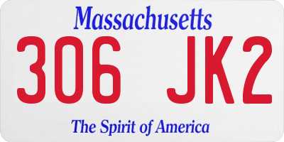 MA license plate 306JK2