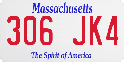 MA license plate 306JK4