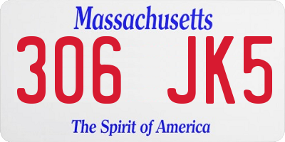 MA license plate 306JK5
