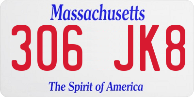 MA license plate 306JK8