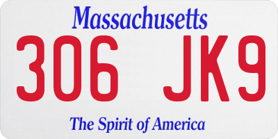 MA license plate 306JK9