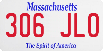 MA license plate 306JL0