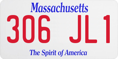 MA license plate 306JL1