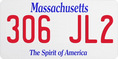MA license plate 306JL2