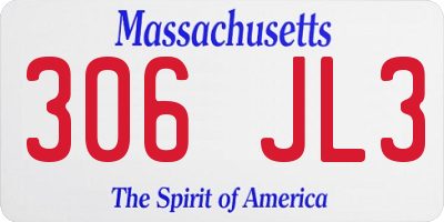 MA license plate 306JL3