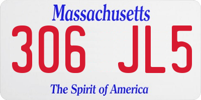 MA license plate 306JL5