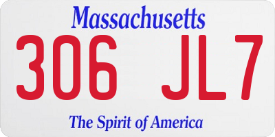 MA license plate 306JL7