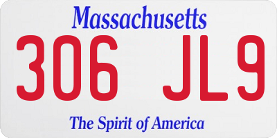 MA license plate 306JL9
