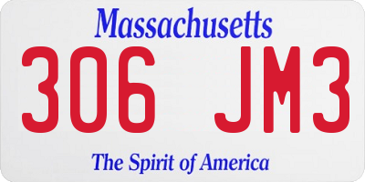 MA license plate 306JM3
