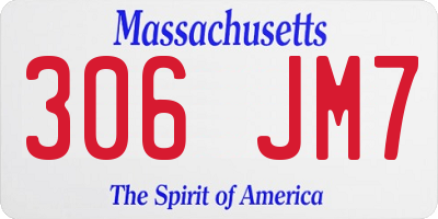 MA license plate 306JM7