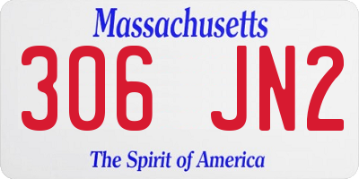 MA license plate 306JN2