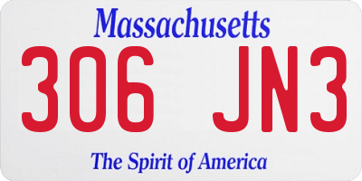 MA license plate 306JN3