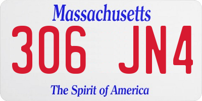 MA license plate 306JN4