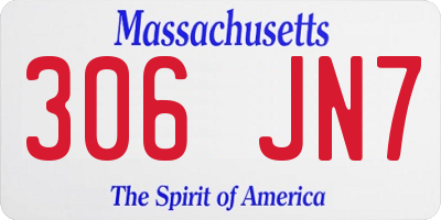 MA license plate 306JN7