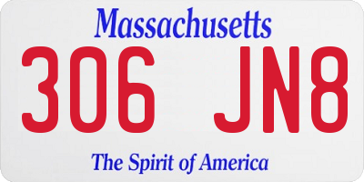 MA license plate 306JN8
