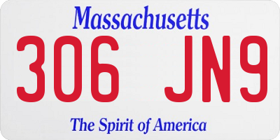 MA license plate 306JN9