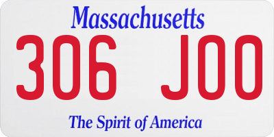 MA license plate 306JO0