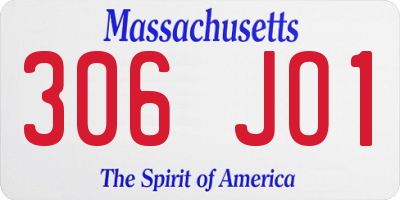 MA license plate 306JO1