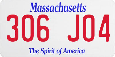 MA license plate 306JO4