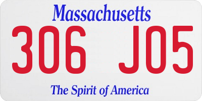 MA license plate 306JO5
