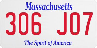 MA license plate 306JO7