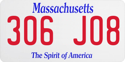 MA license plate 306JO8