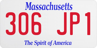 MA license plate 306JP1