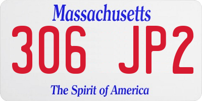 MA license plate 306JP2