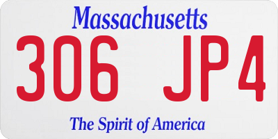 MA license plate 306JP4