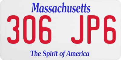 MA license plate 306JP6