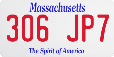 MA license plate 306JP7