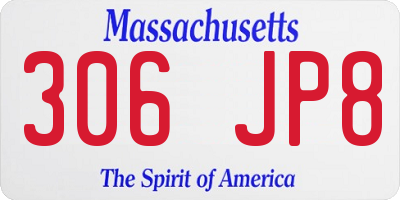 MA license plate 306JP8