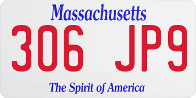 MA license plate 306JP9