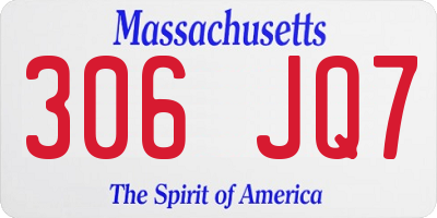 MA license plate 306JQ7