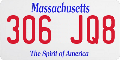 MA license plate 306JQ8