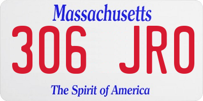 MA license plate 306JR0