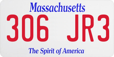 MA license plate 306JR3