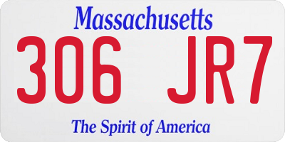 MA license plate 306JR7