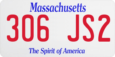 MA license plate 306JS2