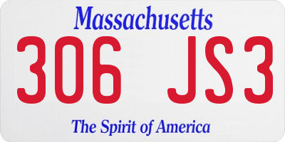 MA license plate 306JS3