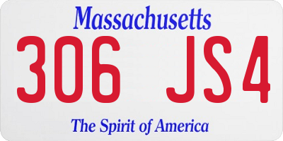 MA license plate 306JS4