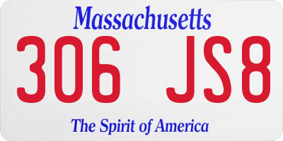 MA license plate 306JS8